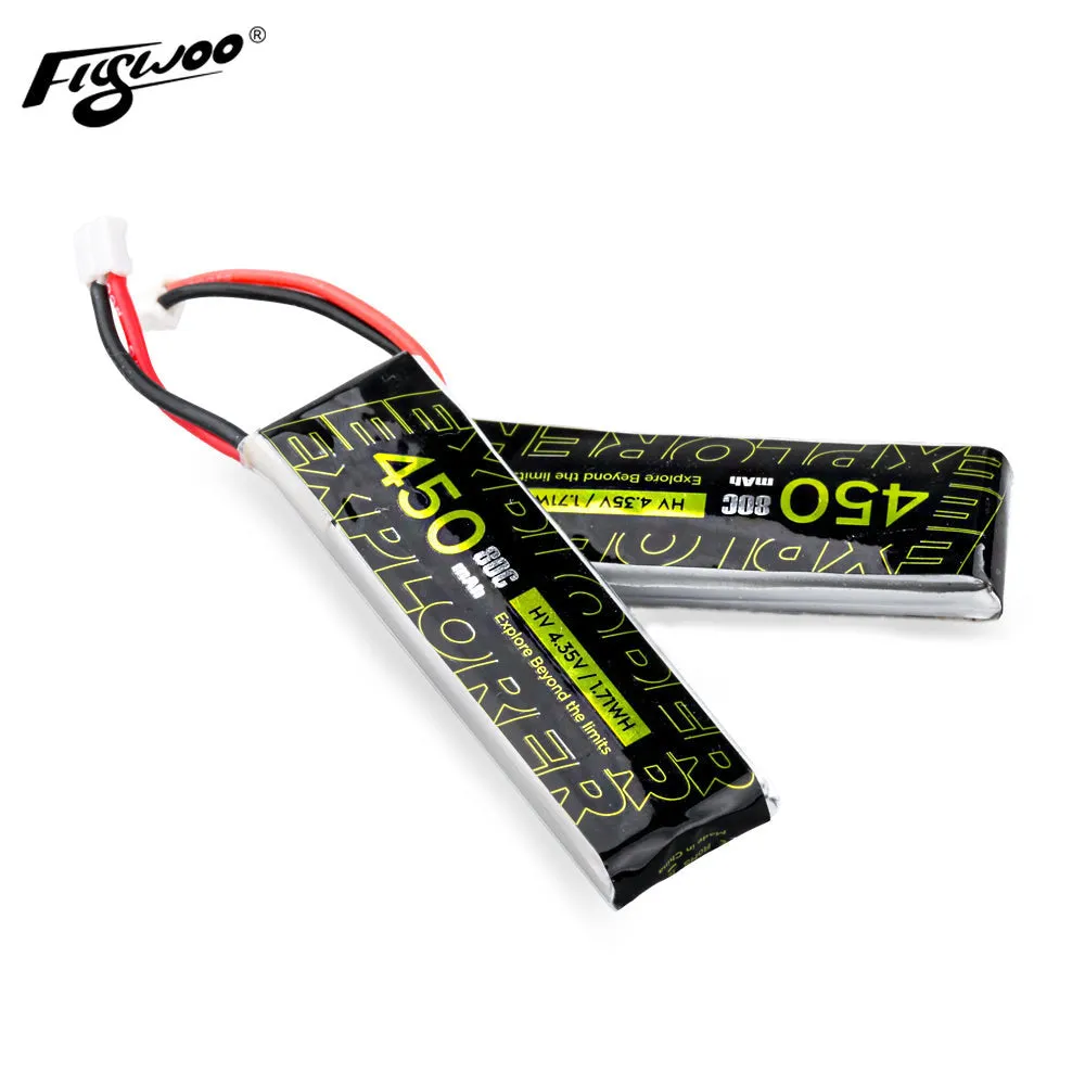 Flywoo Explorer 450mAh HV 1S 80C Lipo Battery for tiny quad