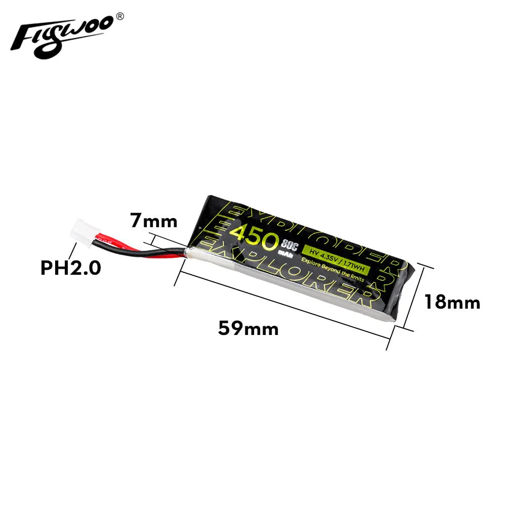 Flywoo Explorer 450mAh HV 1S 80C Lipo Battery for tiny quad - Image 2