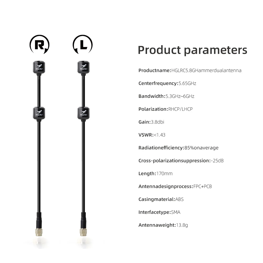 HGLRC 5.8G Hammer Dual Antenna - Image 2