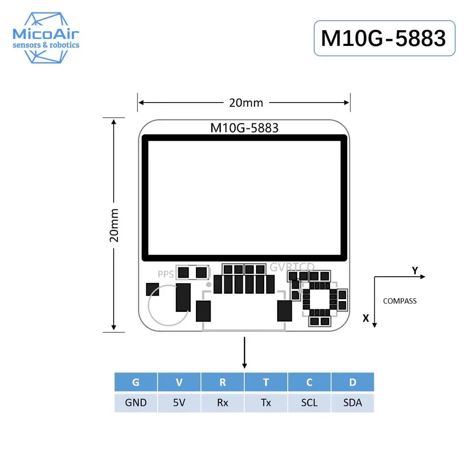 MicoAir M10G-5883 GNSS Module - Image 2