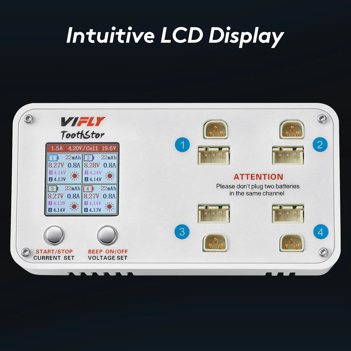 VIFLY ToothStor - 4 Port 2S Balance Charger with Storage Mode - Image 6