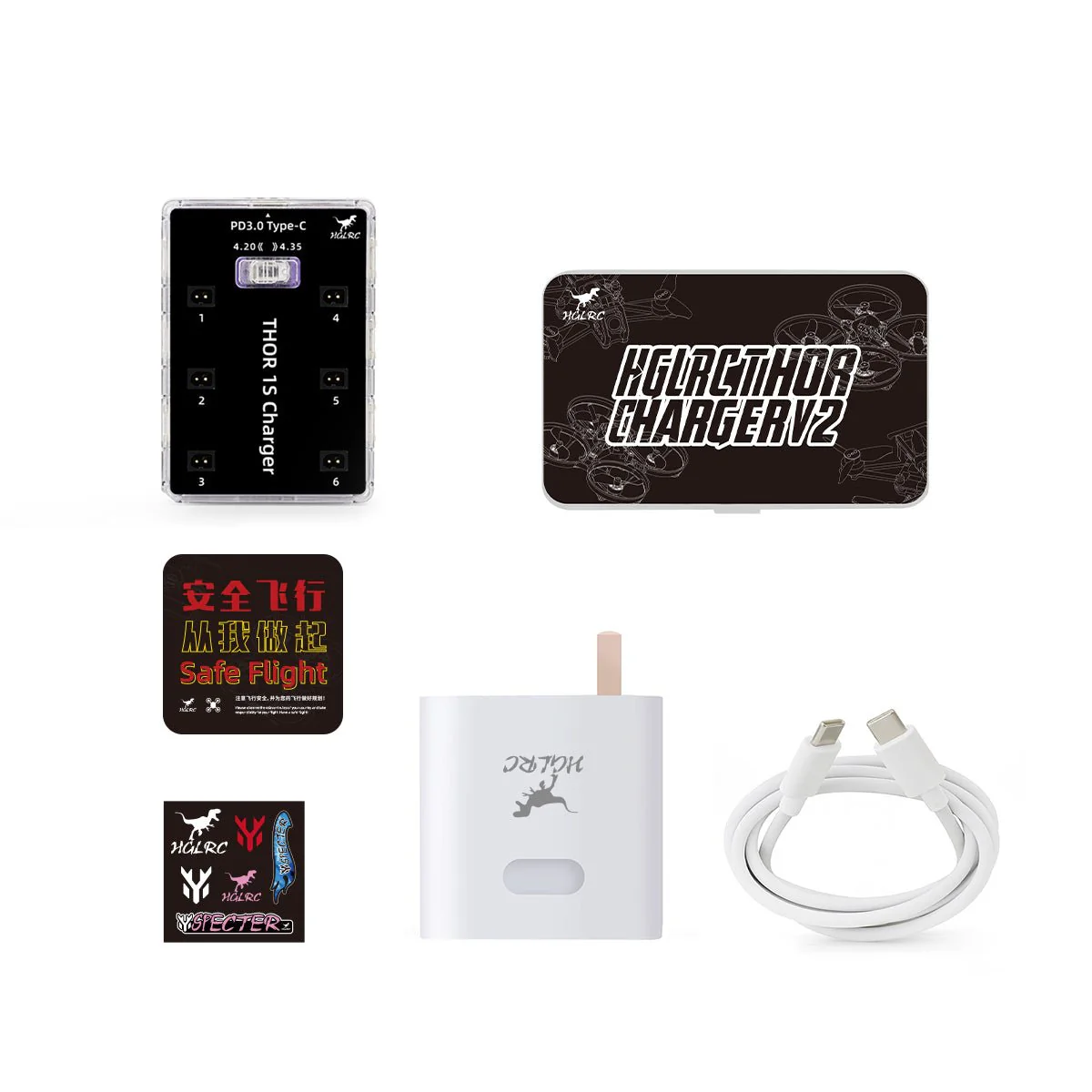 HGLRC Thor 1S Charger V2 Racing Model FPV drone Lithium Battery 6-way Charging Board Charger - Image 4