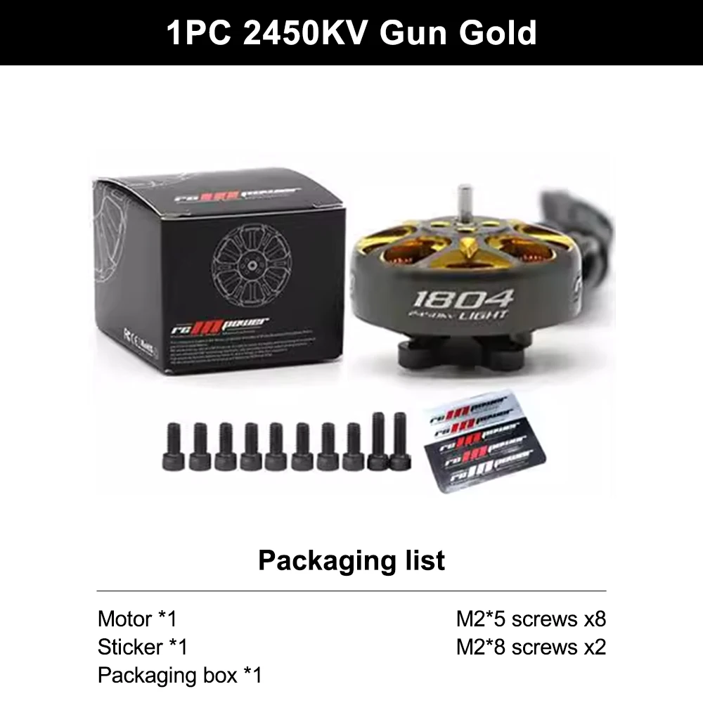 RCINPower GTS V3 1804 2450kv Motor - Gunmetal - Image 3