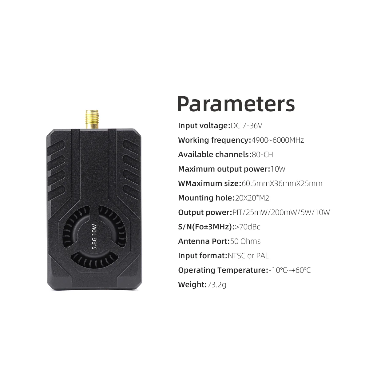 HGLRC 4.9-6Ghz 10W High-Power VTX for Aerial Photography / FPV Drone Racing - Image 7