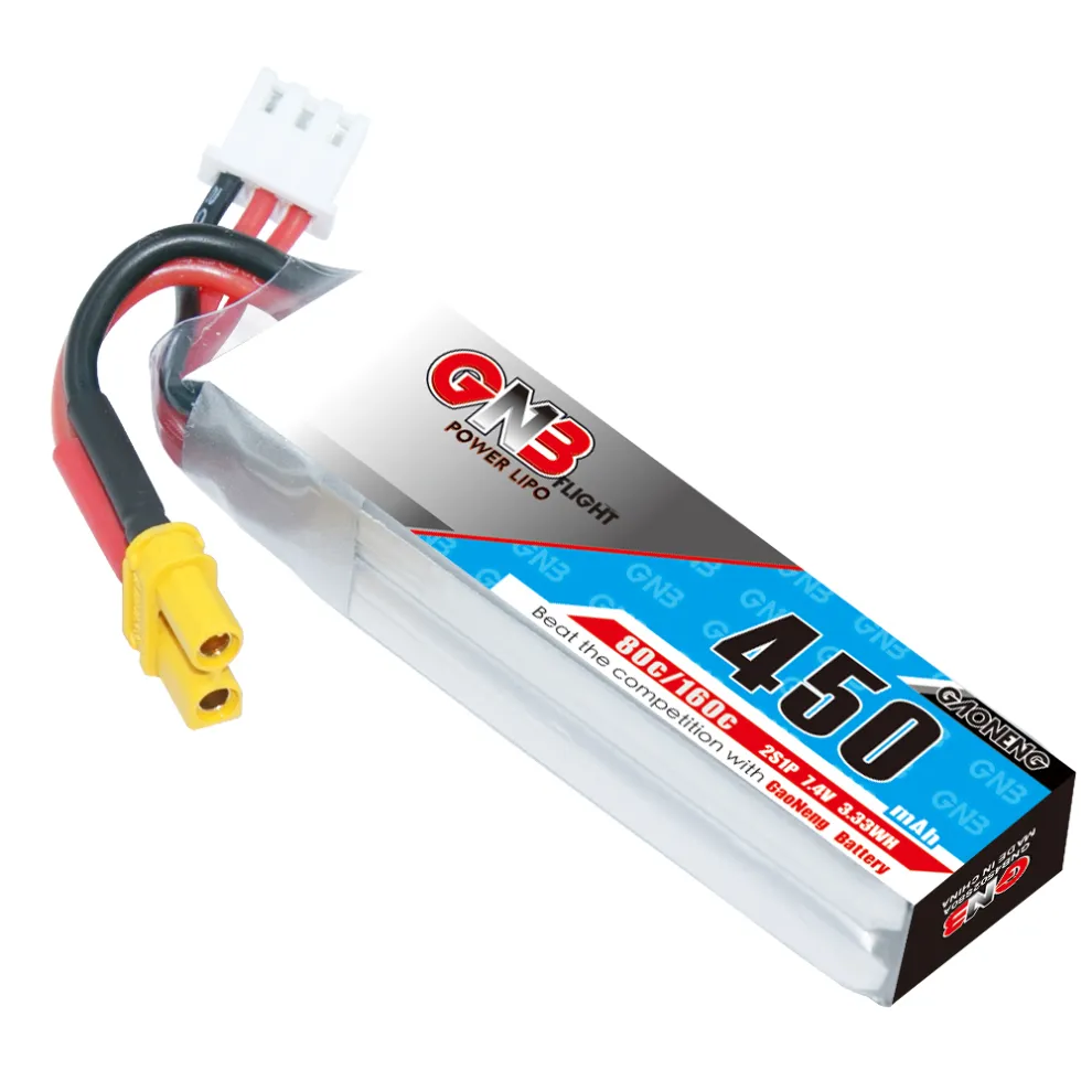 GAONENG GNB 2S 7.4V 450mAh 80C XT30 LiPo Battery Long Type - Image 3