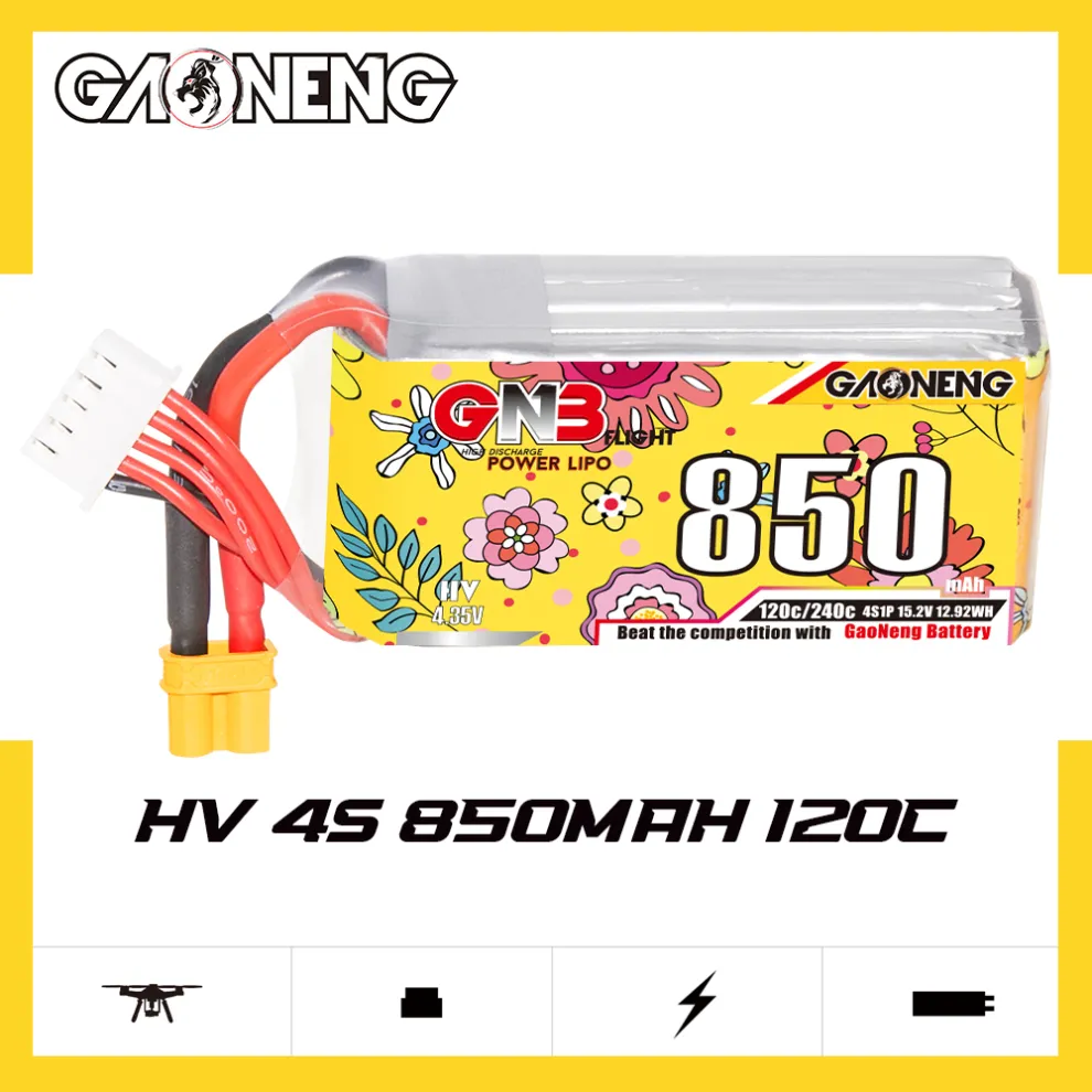 GNB LiHV 4S 15.2V 850mAh 120C XT30 LiPo Battery - Image 4