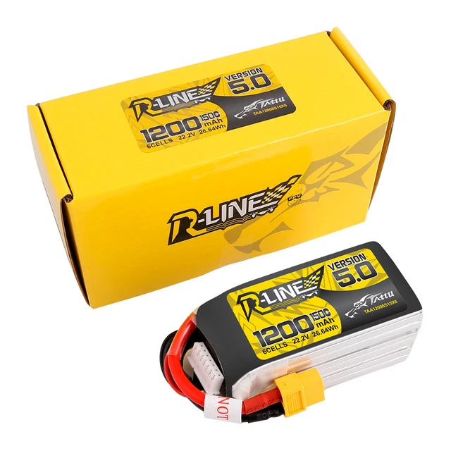 Tattu R-Line Version 5.0 1200mAh 6S 150C 22.2V Lipo Battery Pack with XT60 Plug - Image 3